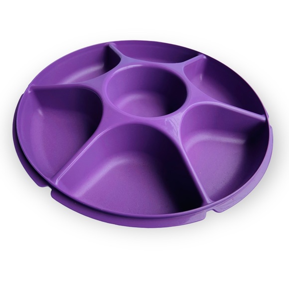 Tupperware Dining Vtg Tupperware 6651 Purple Divided Serving Tray